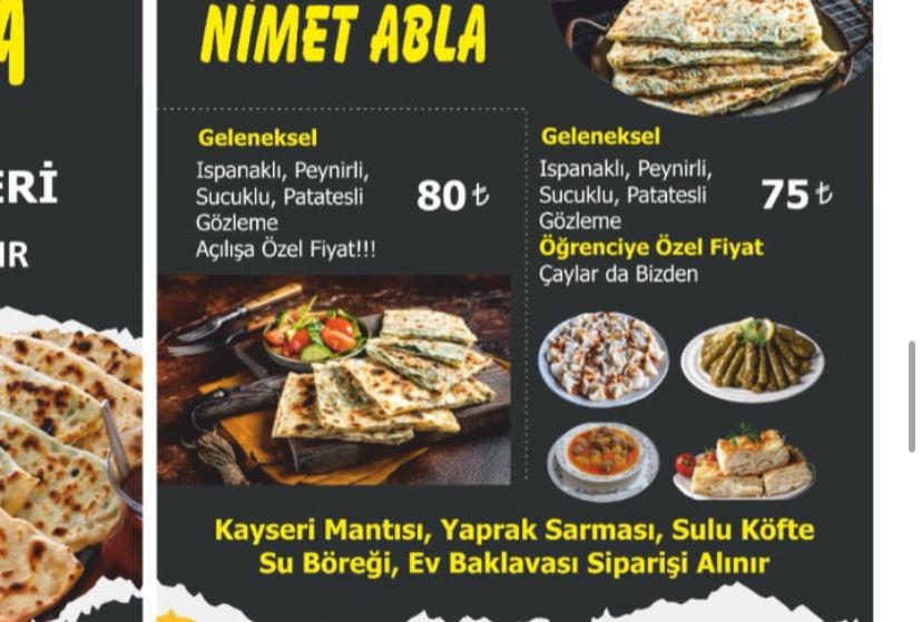 Nimet Abla Yufka Gözleme Kahvaltı Salonu